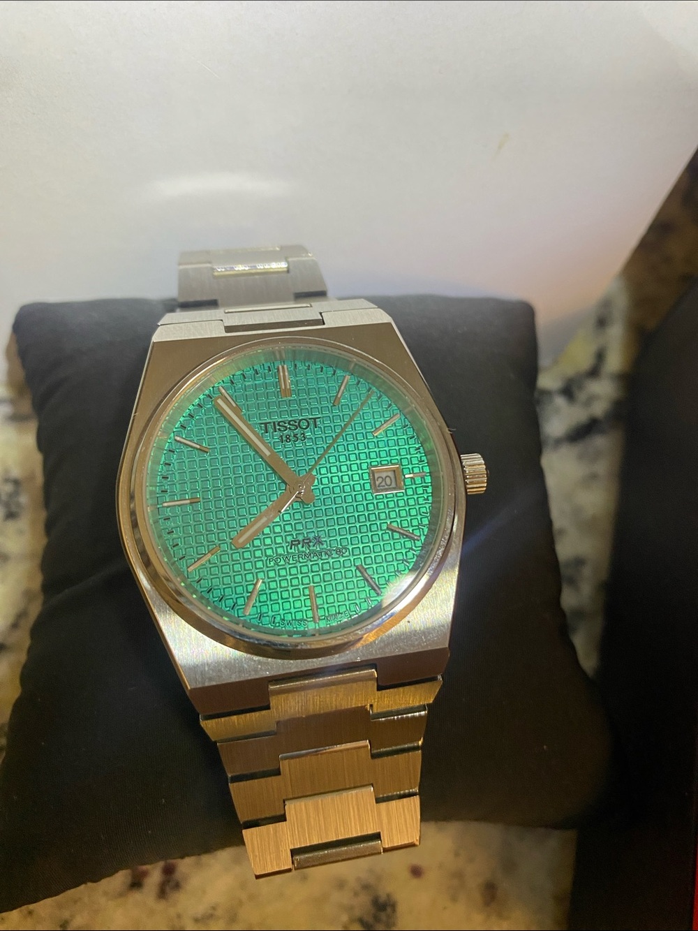 Tissot PRX Powermatic 80 (T137407A) 40mm case Mint Green Textured dial